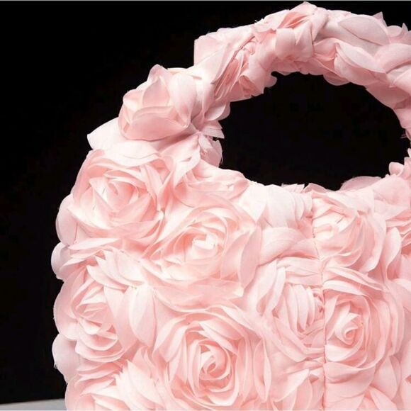 Elegant Pink Floral Handbag - Picture 5 of 8